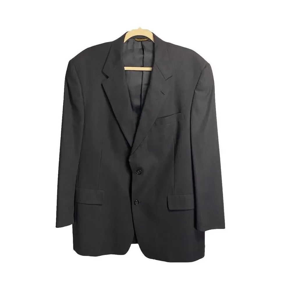 Hart Schaffner Marx Gold Trumpeter Blazer Jacket Wool Charcoal Grey Size‎ 42R